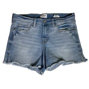 Kensie Vintage Luxe Cutoff Shorts Size 4 Mid-Rise Light Wash Denim Frayed Ends